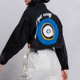PROTECT YOUR ENERGY Crop Denim Jacket