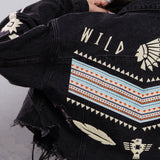 WILD SPIRIT Crop Denim Jacket