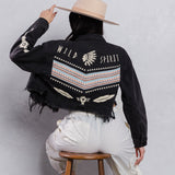 WILD SPIRIT Crop Denim Jacket