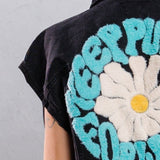 KEEP PUSHING FORWARD Crop Denim Vest