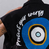 PROTECT YOUR ENERGY Crop Denim Vest