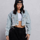 BE EXTRA Crop Denim Jacket