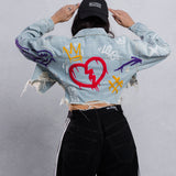 BE EXTRA Crop Denim Jacket