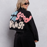 SEE GOOD IN ALL THINGS Crop Denim Jacket