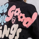 SEE GOOD IN ALL THINGS Crop Denim Jacket
