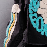 KEEP PUSHING FORWARD Crop Denim Jacket