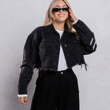 BE EXTRA Crop Denim Jacket