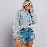 PROTECT YOUR ENERGY Crop Denim Jacket