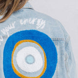 PROTECT YOUR ENERGY Crop Denim Jacket