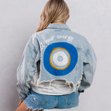 PROTECT YOUR ENERGY Crop Denim Jacket