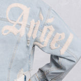 CITY OF ANGEL Cream font Crop Denim Jacket