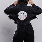 COME AS YOU ARE Crop Denim Jacket