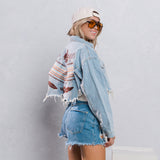 WILD SPIRIT Crop Denim Jacket