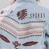 WILD SPIRIT Crop Denim Jacket