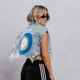 PROTECT YOUR ENERGY Crop Denim Vest