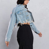 SEE GOOD IN ALL THINGS Crop Denim Jacket