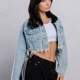 COME AS YOU ARE Crop Denim Jacket