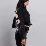 HOLLYWOOD SIGN Cotton Candy Crop Denim Jacket