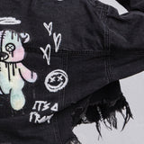 DON'T GROW UP White Font (BLK DN) Black Font (BLUE DN) Crop Denim Jacket