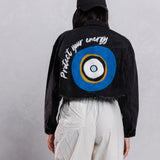 PROTECT YOUR ENERGY Crop Denim Jacket