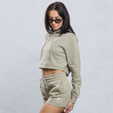 CALI LOVE Crop Hoodie Set