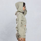 NEW YORK CITY distressed font Crop Hoodie Set