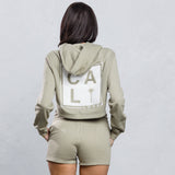 CALI LOVE Crop Hoodie Set