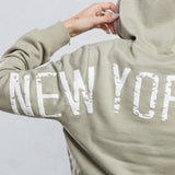 NEW YORK CITY distressed font Crop Hoodie Set