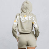 SELF LOVE CLUB Crop Hoodie Set
