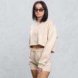STAY WILD Crop Hoodie Set