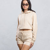 NEW YORK CITY distressed font Crop Hoodie Set