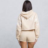 NEW YORK CITY distressed font Crop Hoodie Set