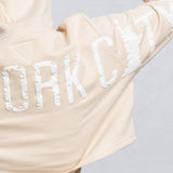 NEW YORK CITY distressed font Crop Hoodie Set