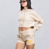 SELF LOVE CLUB Crop Hoodie Set