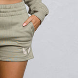 CITY OF ANGEL Cream Font Crop Hoodie Set