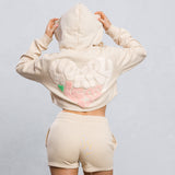 WORRY LESS Crop Hoodie Set