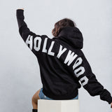 HOLLYWOOD SIGN White font Hoodie