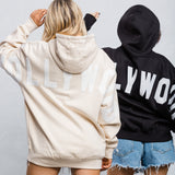 HOLLYWOOD SIGN White font Hoodie