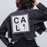 CALI LOVE Crop Denim Jacket