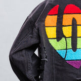 LOVE IS LOVE Crop Denim Jacket