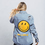 HAVE A NICE DAY yellow smiley Shirt Jacket