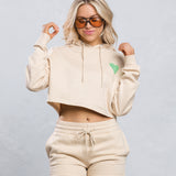 WORRY LESS Crop Hoodie Set