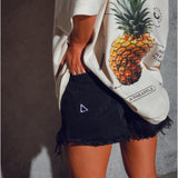 RISE HIGH Ripped Denim Shorts