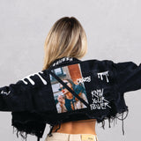 KNOW YOUR POWER Crop Denim Jacket