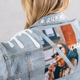 KNOW YOUR POWER Crop Denim Jacket