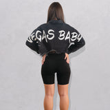 VEGAS BABY Crop Denim Jacket