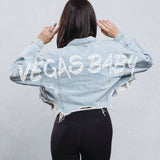 VEGAS BABY Crop Denim Jacket