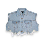 NOTHING IS IMPOSSIBLE Crop Denim Vest