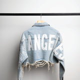 LOST ANGELES Crop Denim Jacket