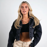 LOST ANGELES Crop Denim Jacket